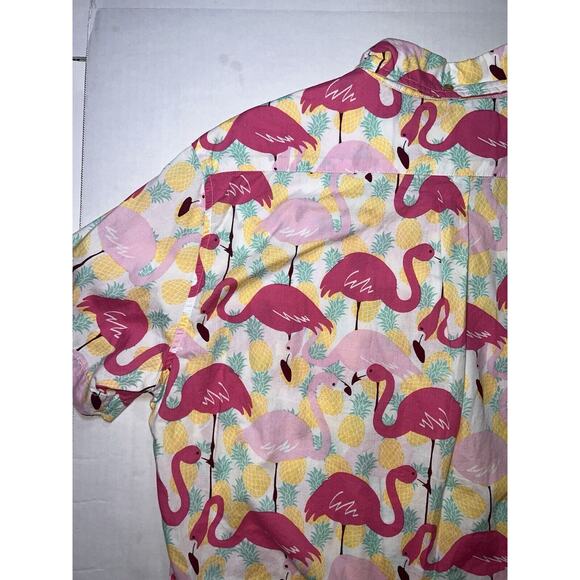 Chubbies The Nutter Shirt Men Size S Flamingo Hawaiian 1/2 Button Beach Tropical - Picture 12 of 16